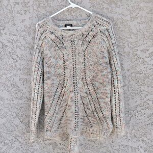 KERISMA Open Knit Long Sleeved Asymmetrical Sweater